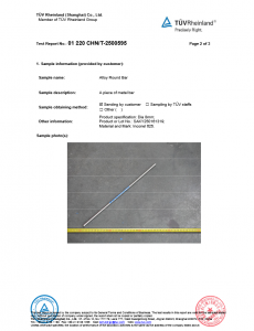 Inconel 625 Bar test