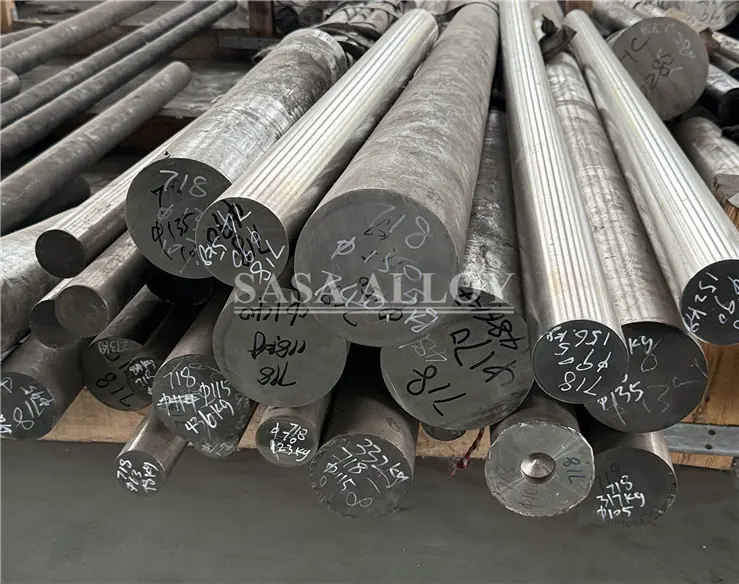 Inconel 718 forged bar stock with heat identification