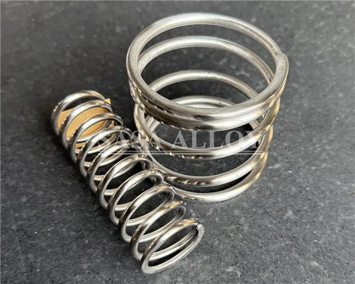Custom-formed Inconel 718 spring wire samples